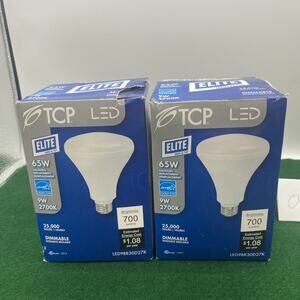 Lot Of 2 TCP LED BR30 9.5 Watt 65W Equal 700 Lumens 2700 Kelvin Energy Star bulb